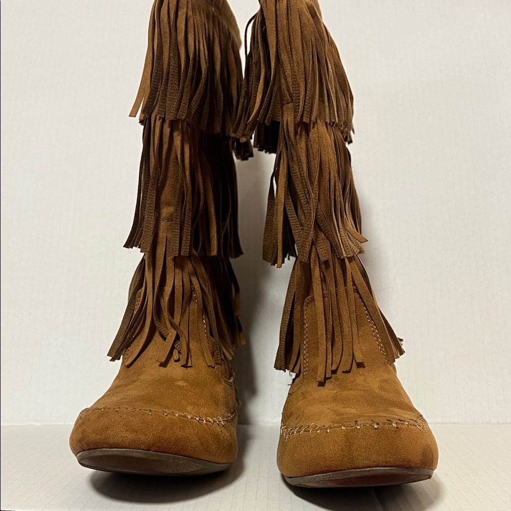 Arizona Jean Company Brown Fringe Ankle Boots
